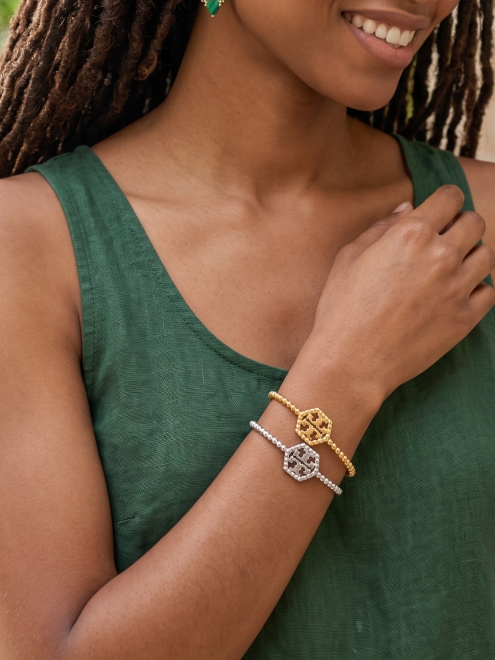 Tory Burch Milgrain Hex Cuff Bracelets - Picture 2 of 2